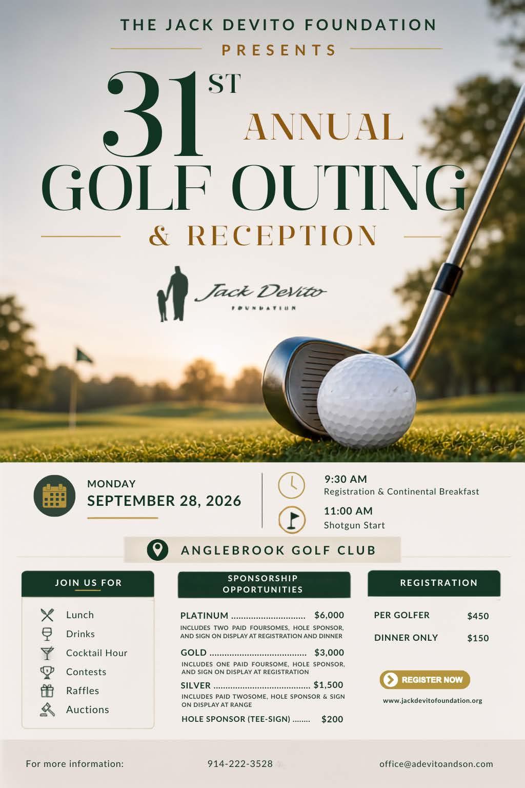 31st Annual Golf Outing & Reception flyer